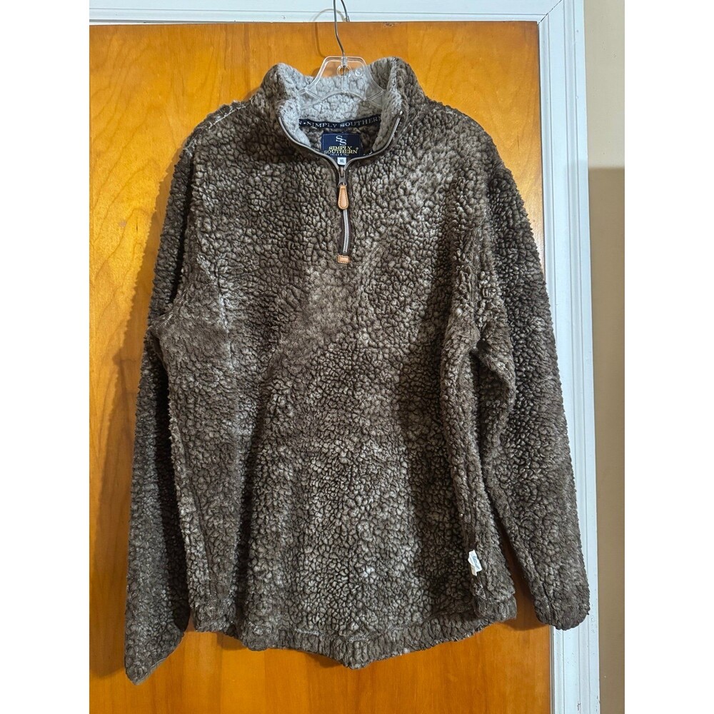 Simply Southern fuzzy sherpa quarter-zip Sherpa pullover XL